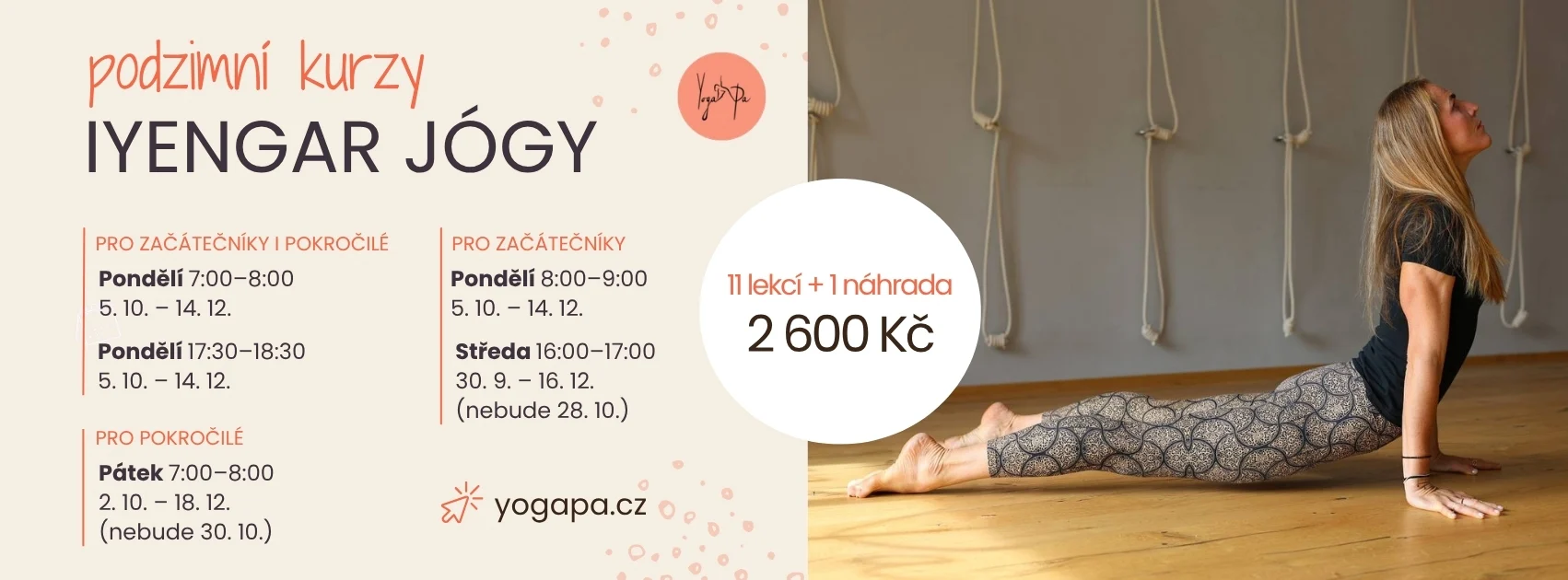 Yogapa kurzy jógy Olomouc podzim 26